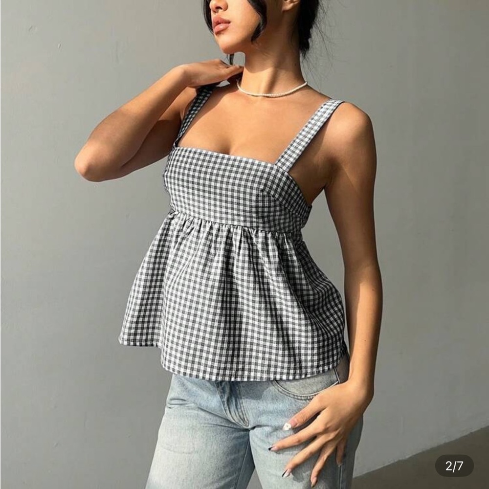 Gingham Checkered Women's Top